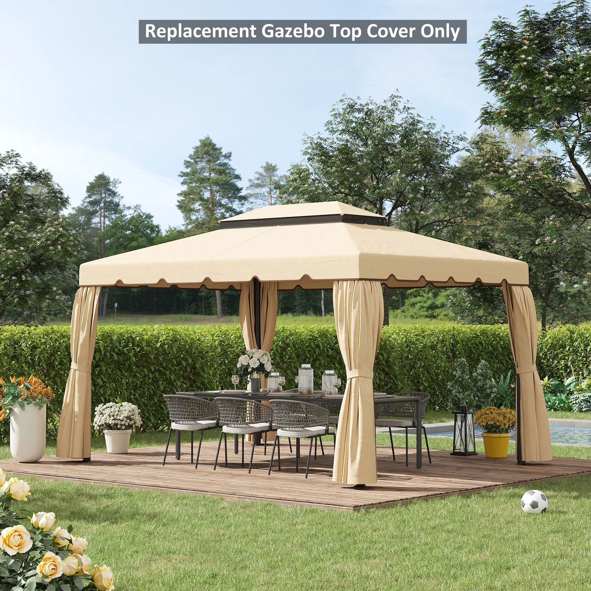 Modell 84C-101 oder 84C-144 13x10 Pavillon-Ersatzdach, Doppelbelüftung (NUR D... – Bild 4