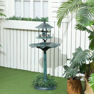CampGlut 3-in-1 Vogeltränke mit Futterstation für Outdoor.