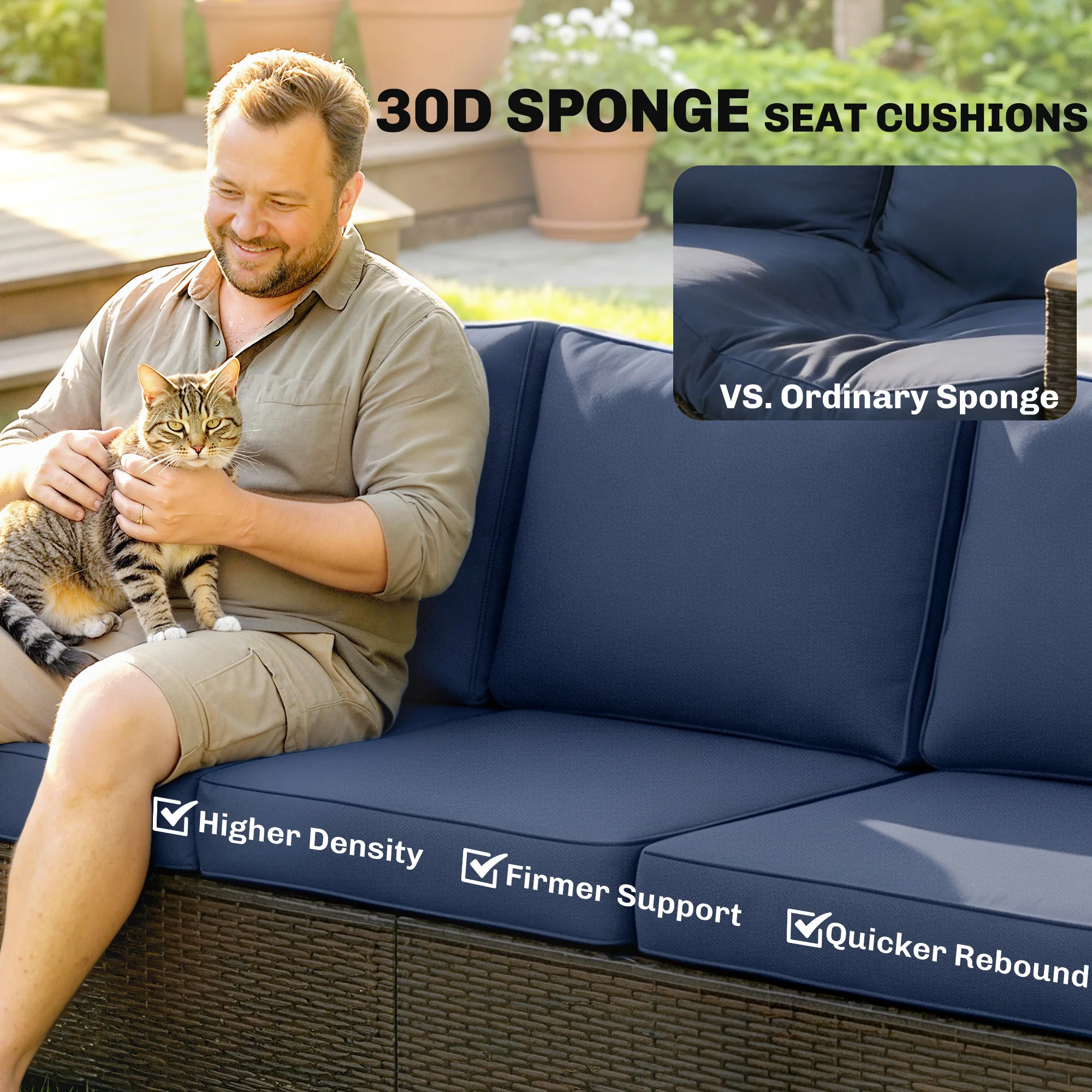 CampGlut 3-Sitzer Outdoor Couch Sofa für Camping und Garten.