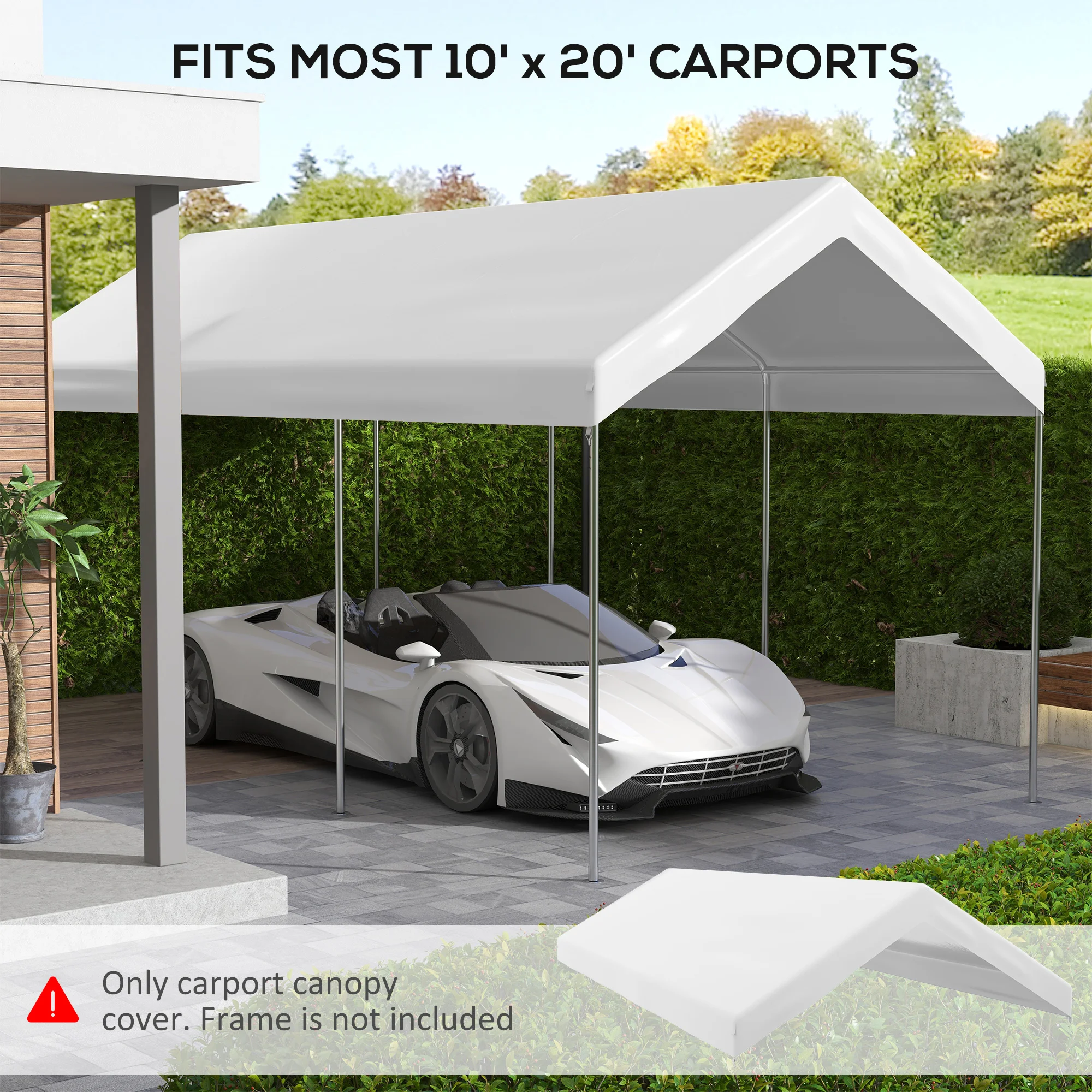20 x 10 Carport-Ersatzdach für Modell 84C-207WT oder 84C-386V00WT mit Kugelsp... – Bild 6
