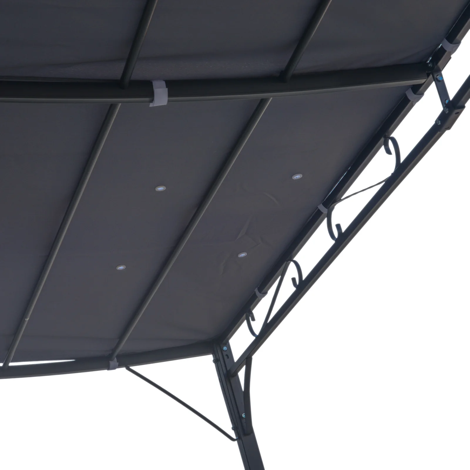 Langlebige 10x10 Stahl-Pergola, wandmontiert mit Dach für Terrasse, Grau – Bild 5