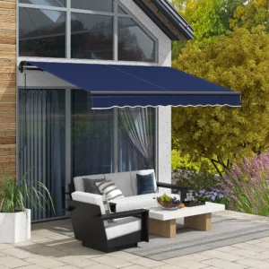 10 x 8 m Einziehbares Markisendach, 280gsm UV-beständig, für Terrasse, Balkon...