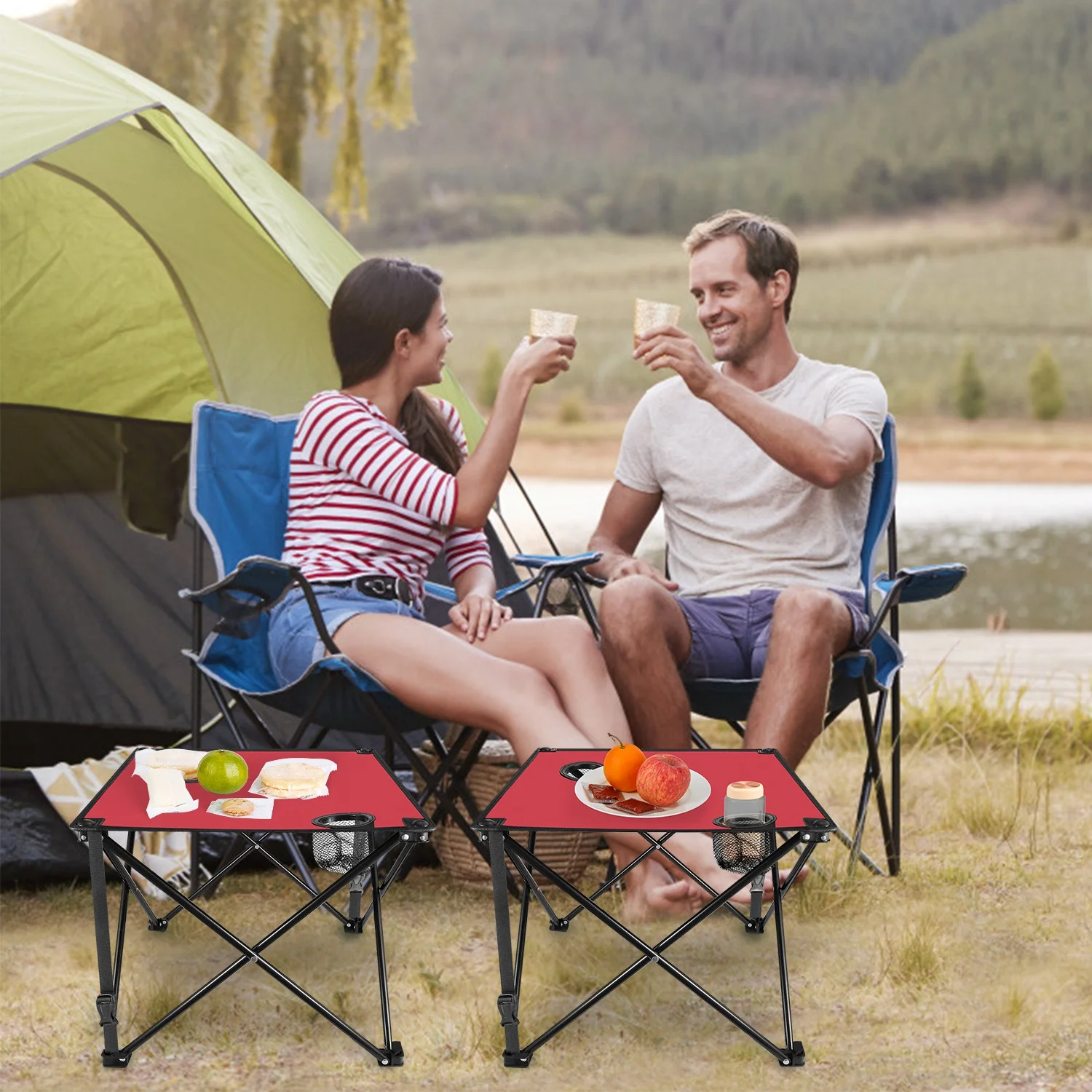 1-2 Stück faltbarer Campingtisch, tragbarer Picknicktisch, leichter Reisetisc... – Bild 9