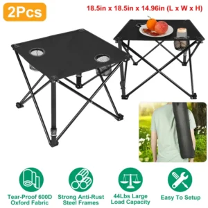 1-2 Stück faltbarer Campingtisch, leichter Picknicktisch mit 2 Getränkehalter...