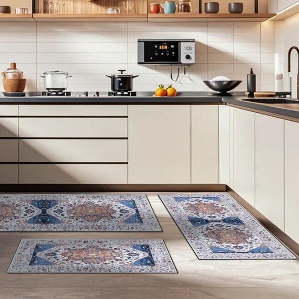 Boho Kitchen Runner Set 3-Piece, Non-Slip, Washable, Thick, for Hallway, Laundry,... - Image 5
