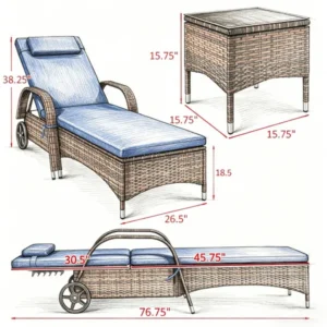 CampGlut Lounge-Set mit zwei Stühlen und Beistelltisch für Camping.