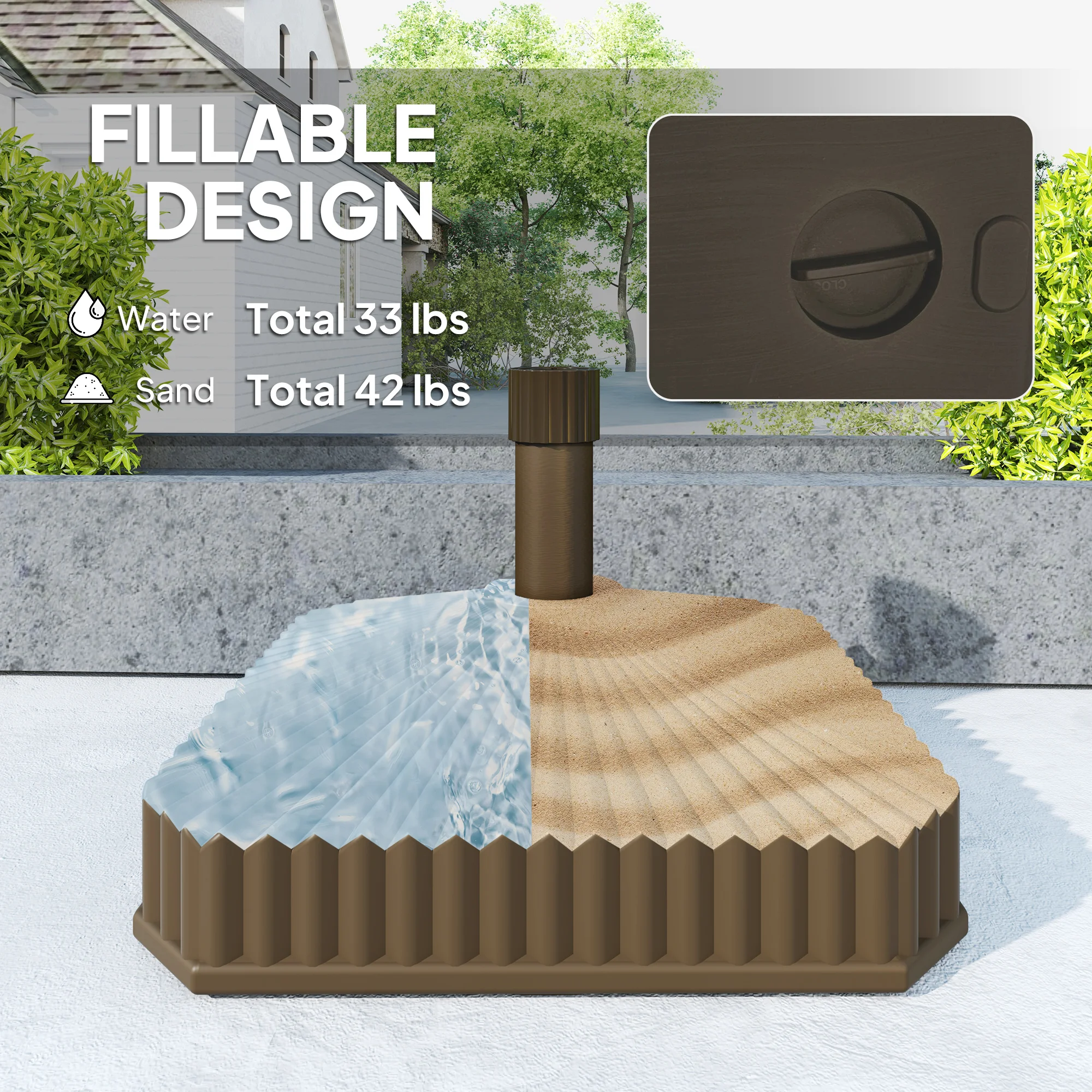 Viereckiger Terrassenschirmständer, schwerlast, bis 19 kg mit Sand oder 15 kg... – Bild 7