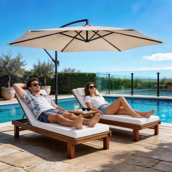 CampGlut 10FT Offset Patio Umbrella, Camping-Sonnenschutz für Gruppen.