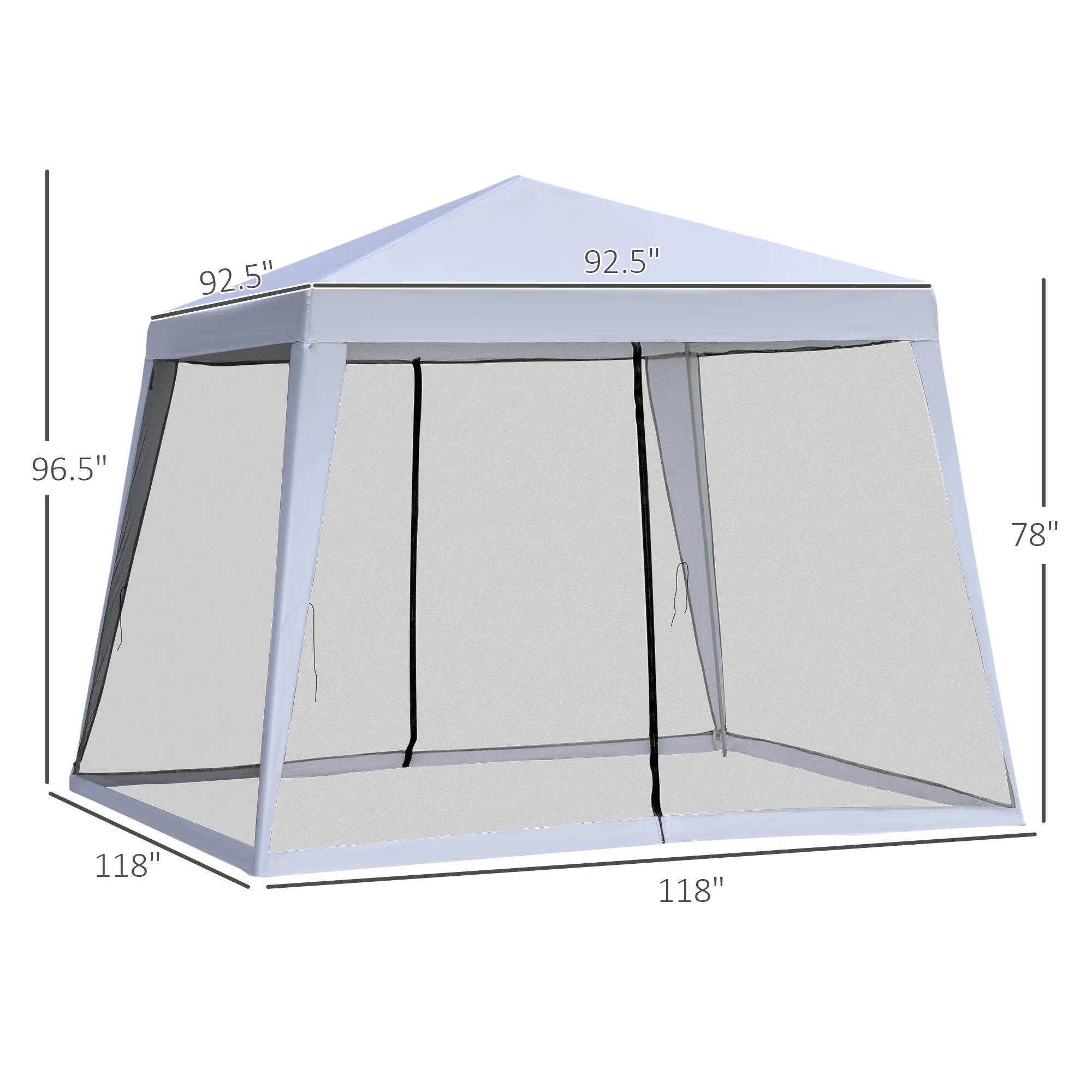 10x10 Outdoor Party Tent with Mosquito Net Side Walls, Gray - Image 5