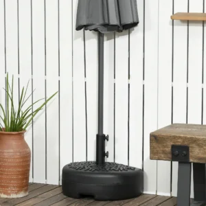 Halbrunder Schirmständer, sand- oder wasserbefüllbar, für Terrasse, Garten, 4...