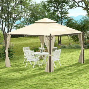 CampGlut 10x12 Outdoor-Pavillon mit Vorhängen, für Camping.