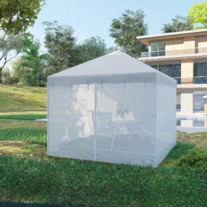 CampGlut Gazebo-Seitenwände als Moskitonetz installiert.