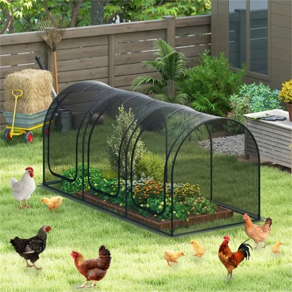 Grüner 274x122x119 cm Gartenpflanzenschutzkäfig mit Nylonnetz und Reißverschl...
