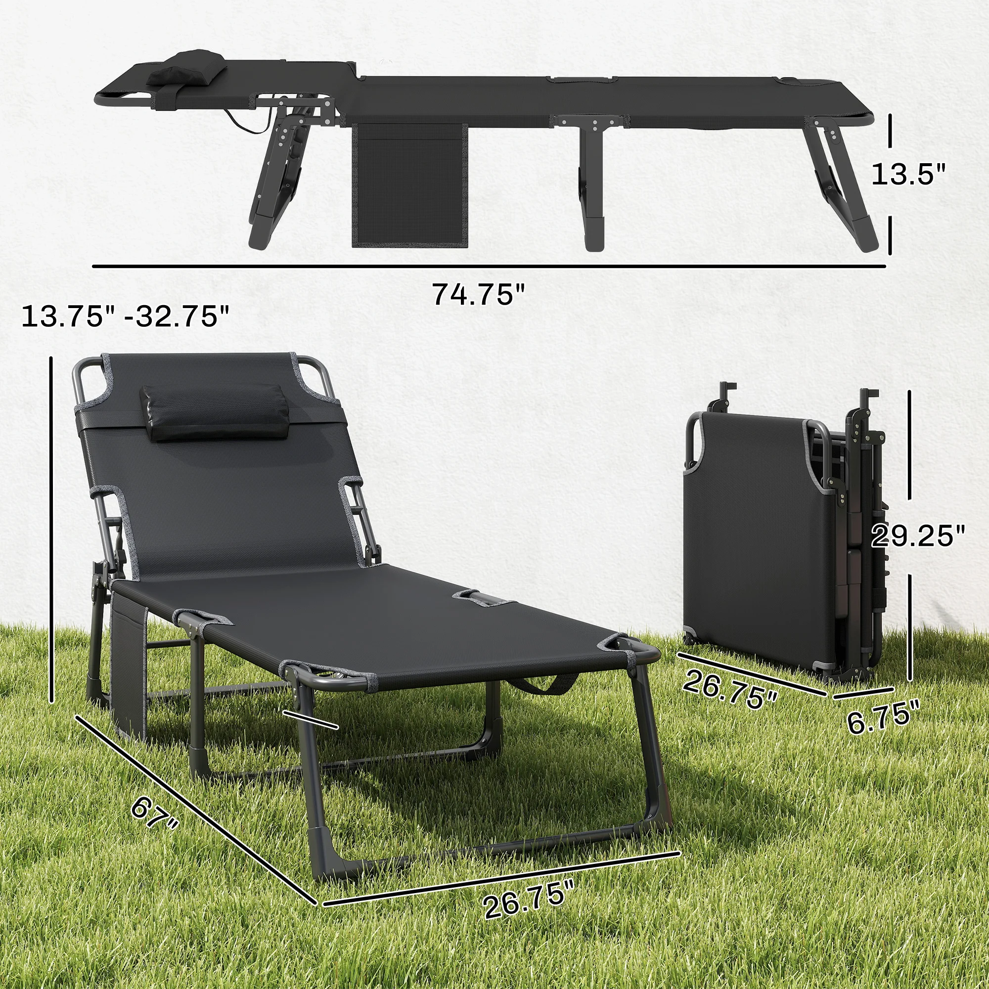 CampGlut Outdoor-Tanning-Chair fuer entspannte Tage
