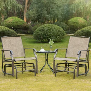 CampGlut 2-teilige Gartenschaukel mit atmungsaktivem Netz, Stahlrahmen, Outdoor.