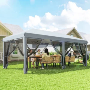 10 x 20 Pop-Up-Pavillon mit Netz, schwerer Sonnenschutz, großes Partyzelt mit...