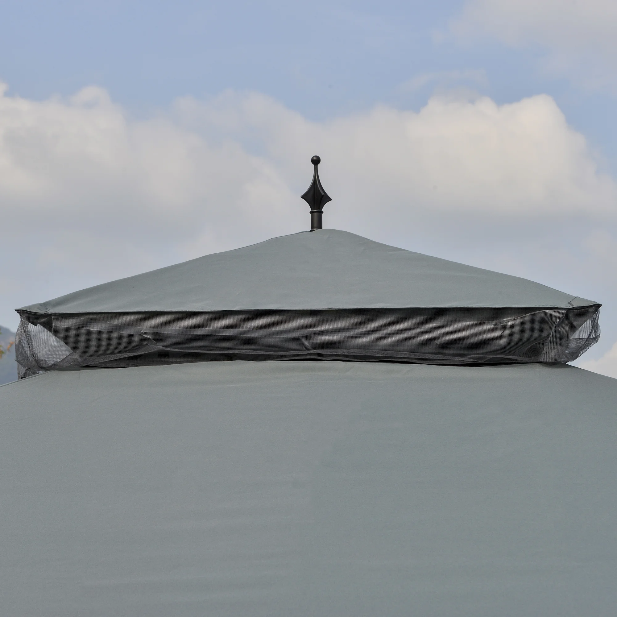 118" x 118" Steel Pavilion for Patio with Removable Mosquito Nets, Ab... - Imagen 4