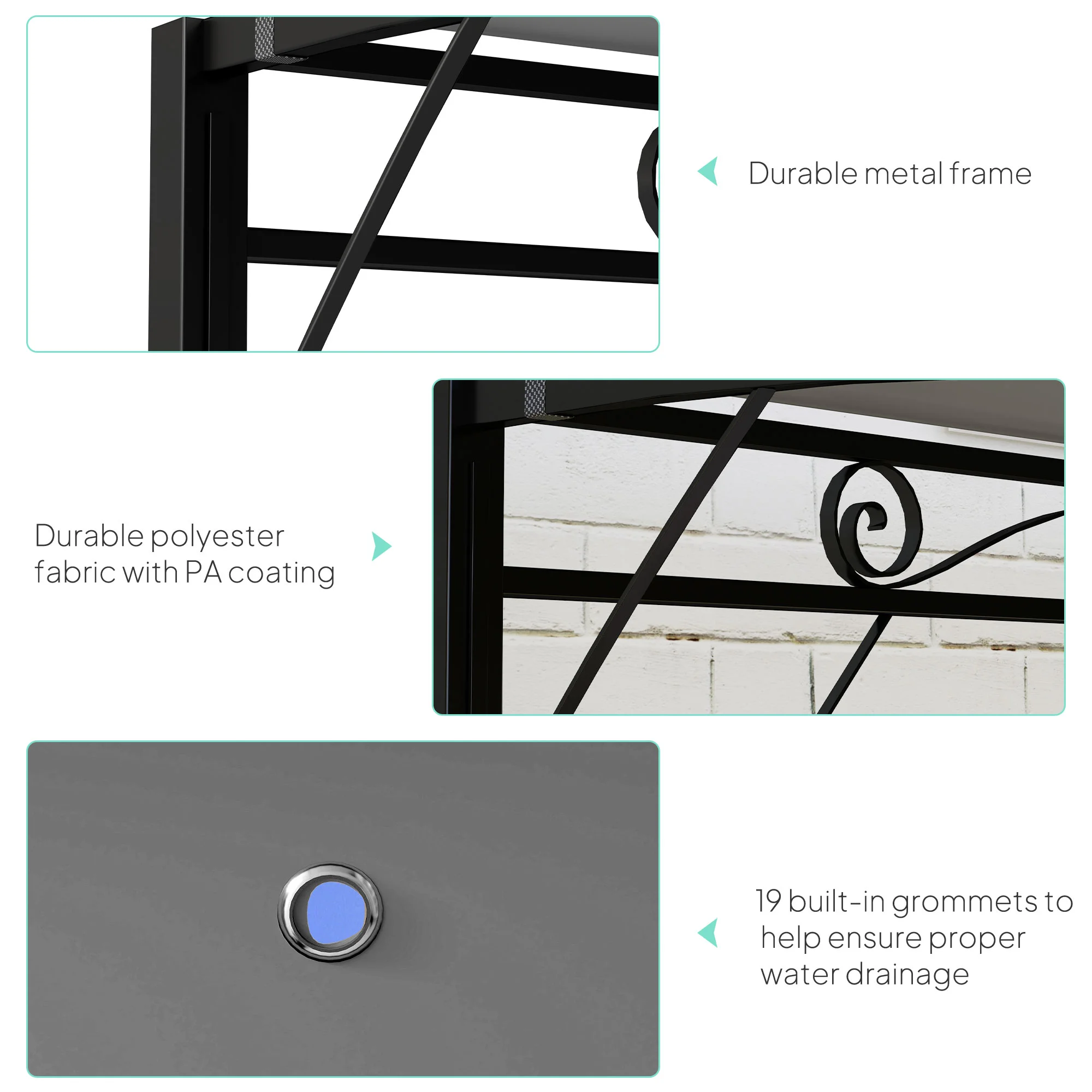 10 x 8 Outdoor Pergola & Patio Roof for Garden, RV, Terrace, Doors &... - Imagen 8