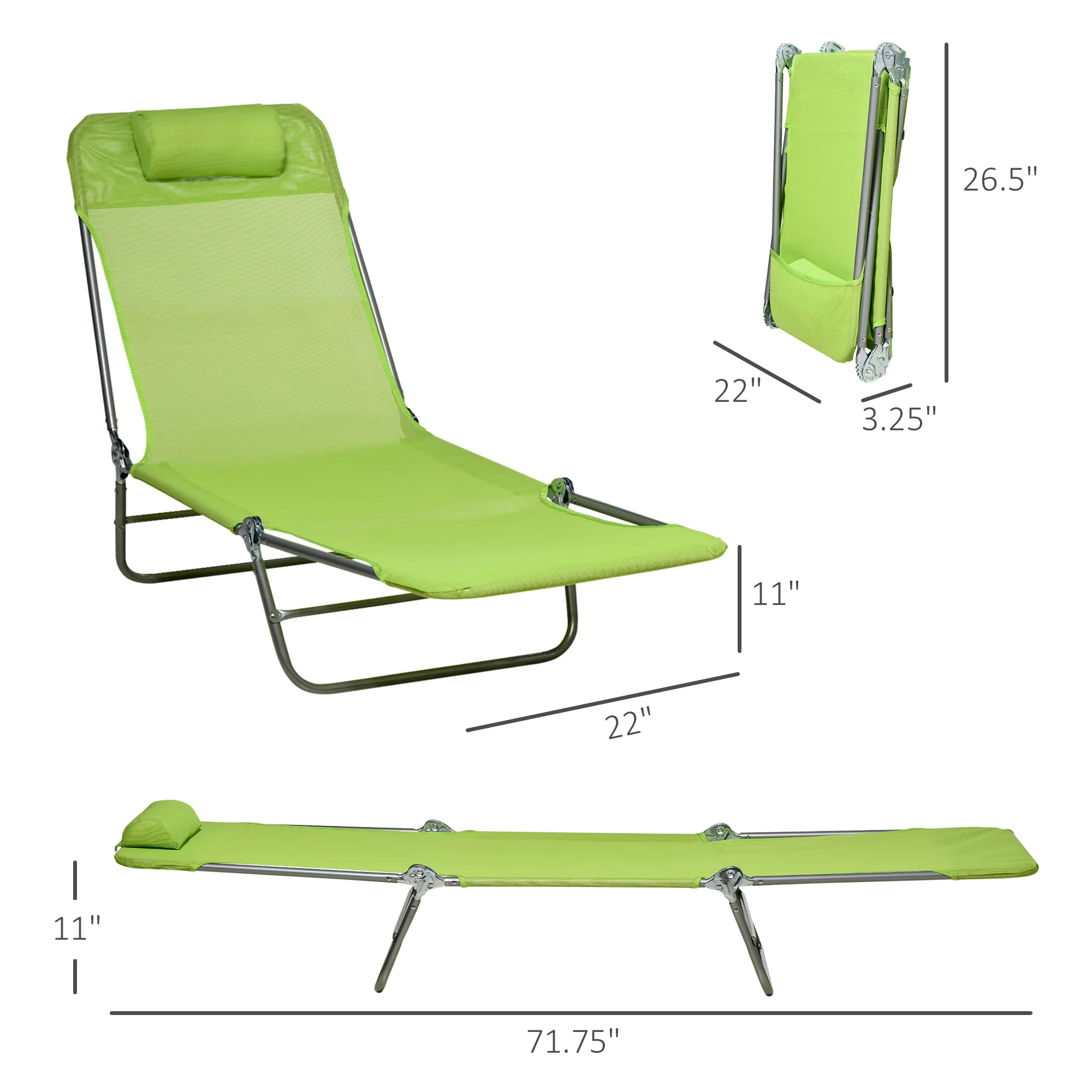 2-teilige klappbare Liegestühle, Sonnenliegen mit verstellbarer Rückenlehne, ... – Bild 2