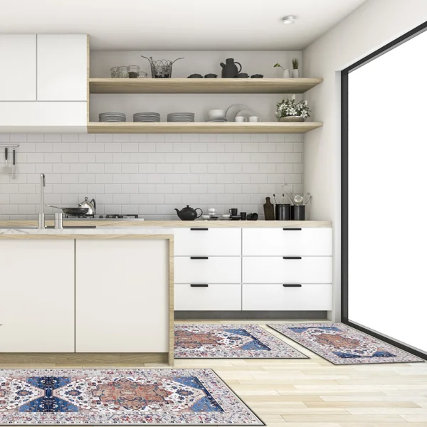 Boho Kitchen Runner Set 3-Piece, Non-Slip, Washable, Thick, for Hallway, Laundry,... - Image 3