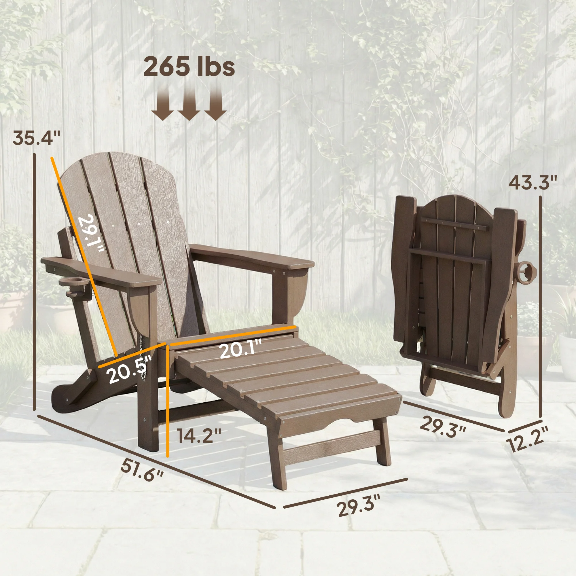 CampGlut Faltbare Adirondack-Stühle für Camping und Garten.