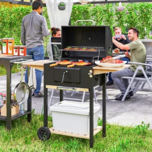 Holzkohlegrill, 245 sq. in. Grillfläche, verstellbare Kohleschale, 3 Ablagen,...