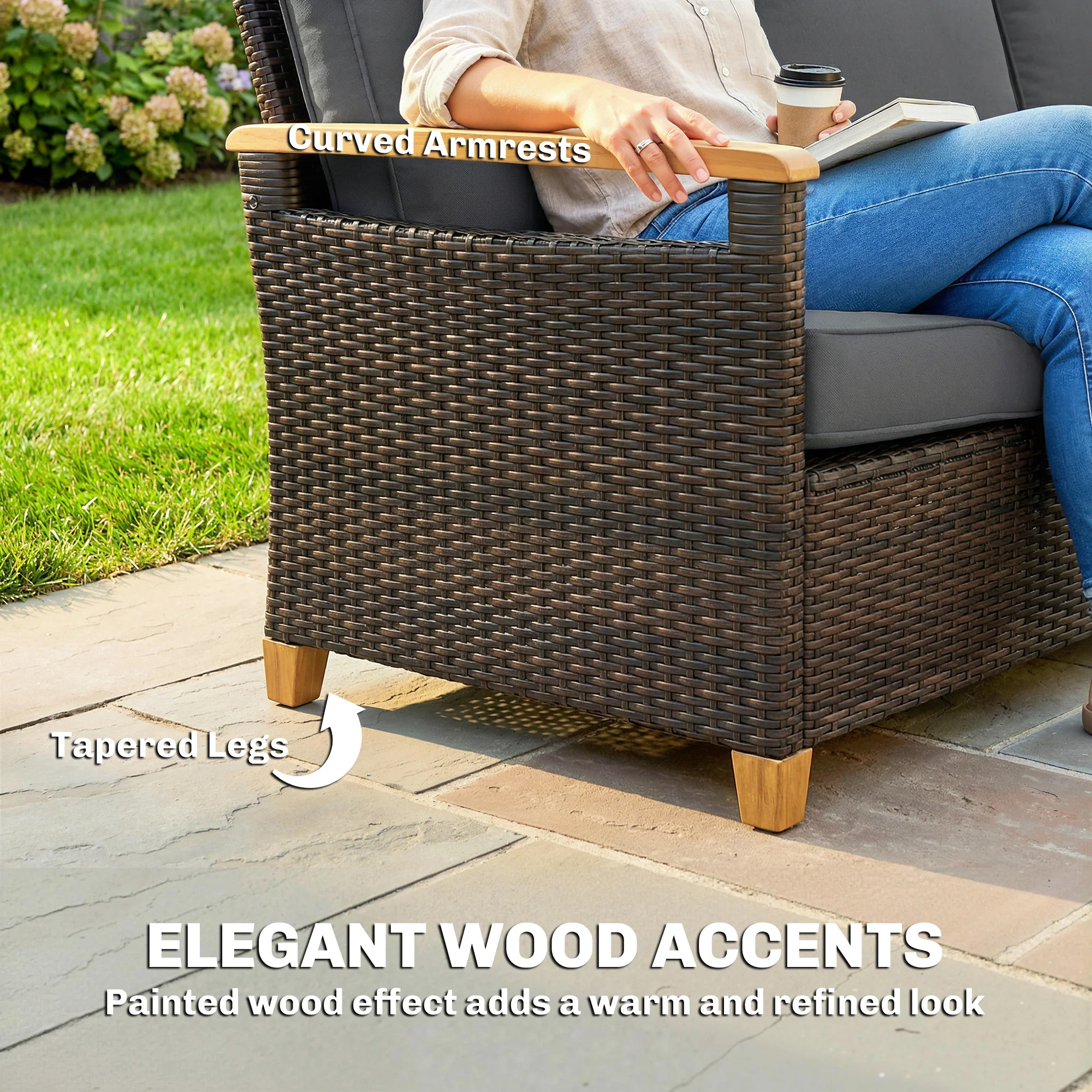 CampGlut 3-Sitzer Outdoor Couch, modernes Design.