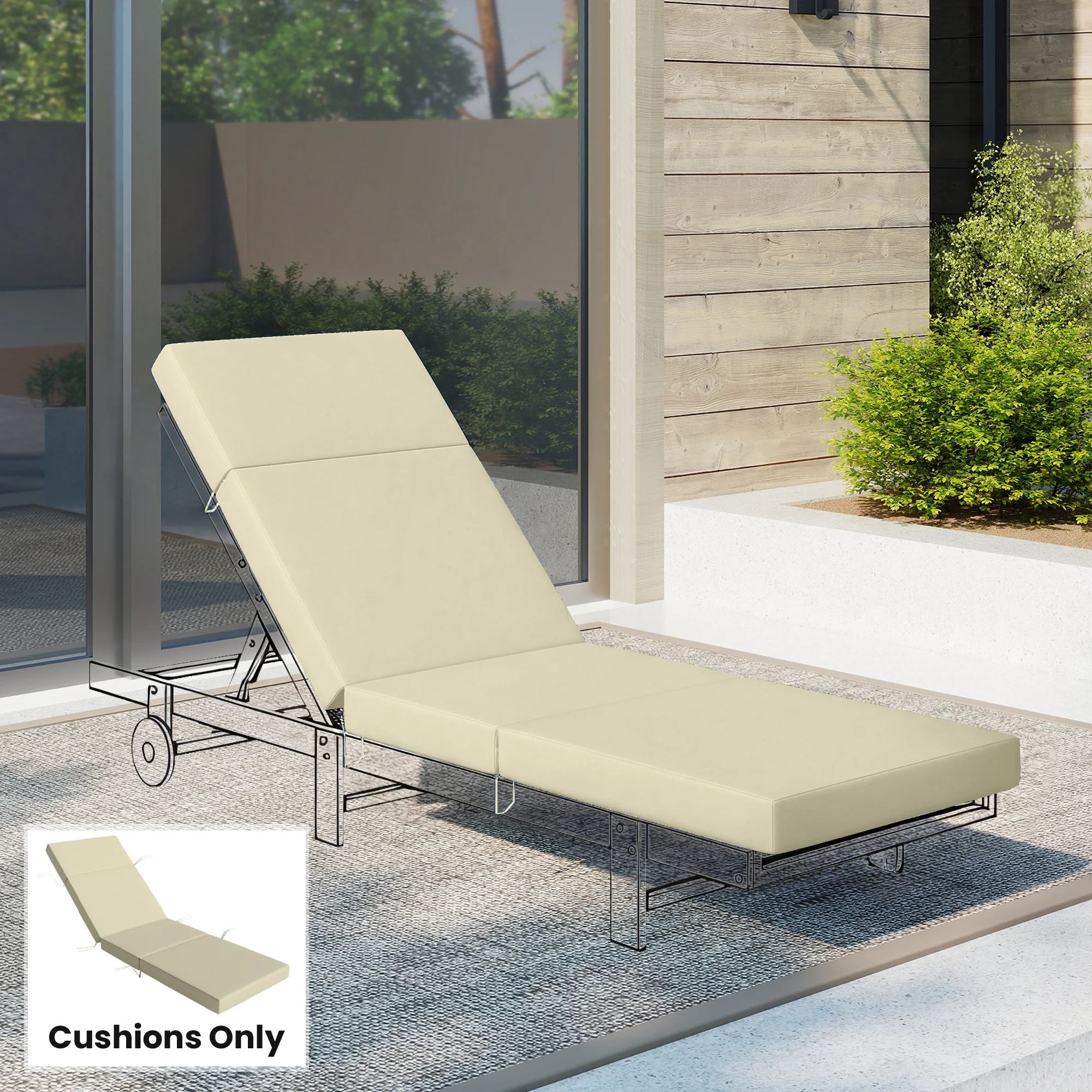 CampGlut Chaise Lounge Cushion bequem auf Liegestuhl im Campingurlaub.