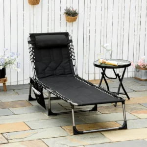 CampGlut gepolsterter klappbarer Liegestuhl für Outdoor Camping.