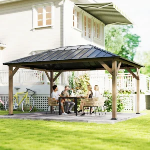 CampGlut 12x16 Fuß Hardtop-Pavillon mit Stahldach.