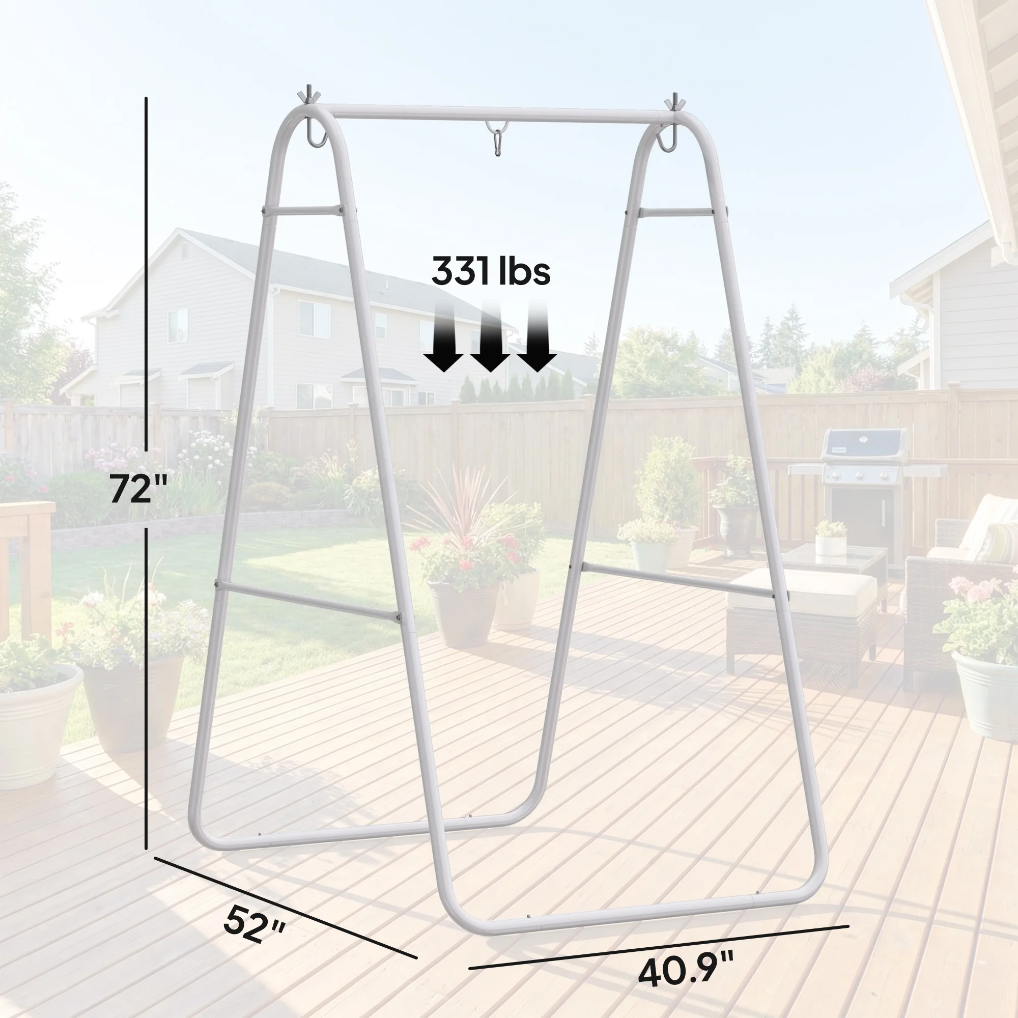 CampGlut Stahlgestell für Hängesessel, ideal für Outdoor-Camping.