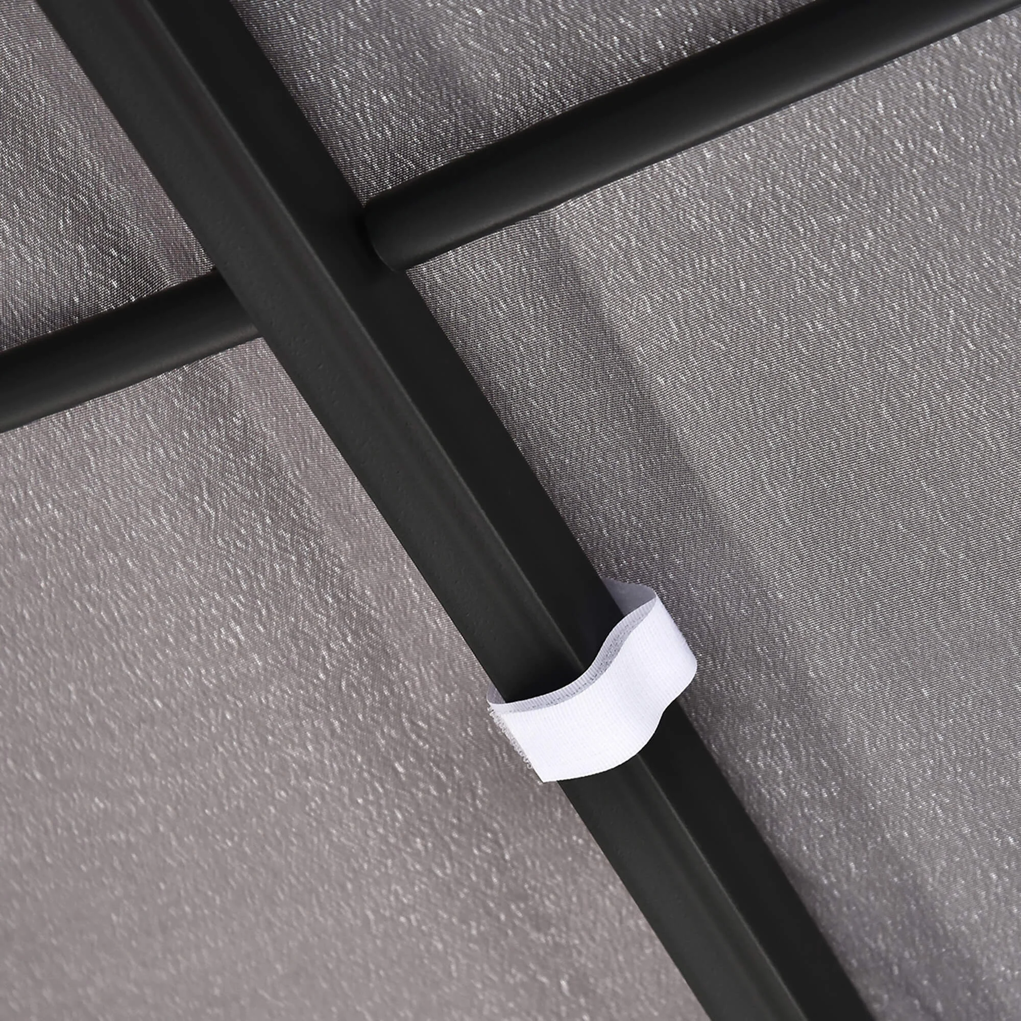 Langlebige 10x10 Stahl-Pergola, wandmontiert mit Dach für Terrasse, Grau – Bild 3