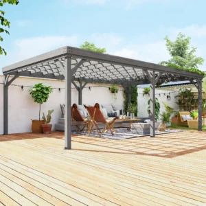 12 x 20 Outdoor Holzpergola, Weinspalier mit Betonankern für Garten, Terrasse...