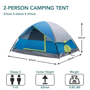 CampGlut Doppel- oder Vierpersonen-Campingzelt im Freien.