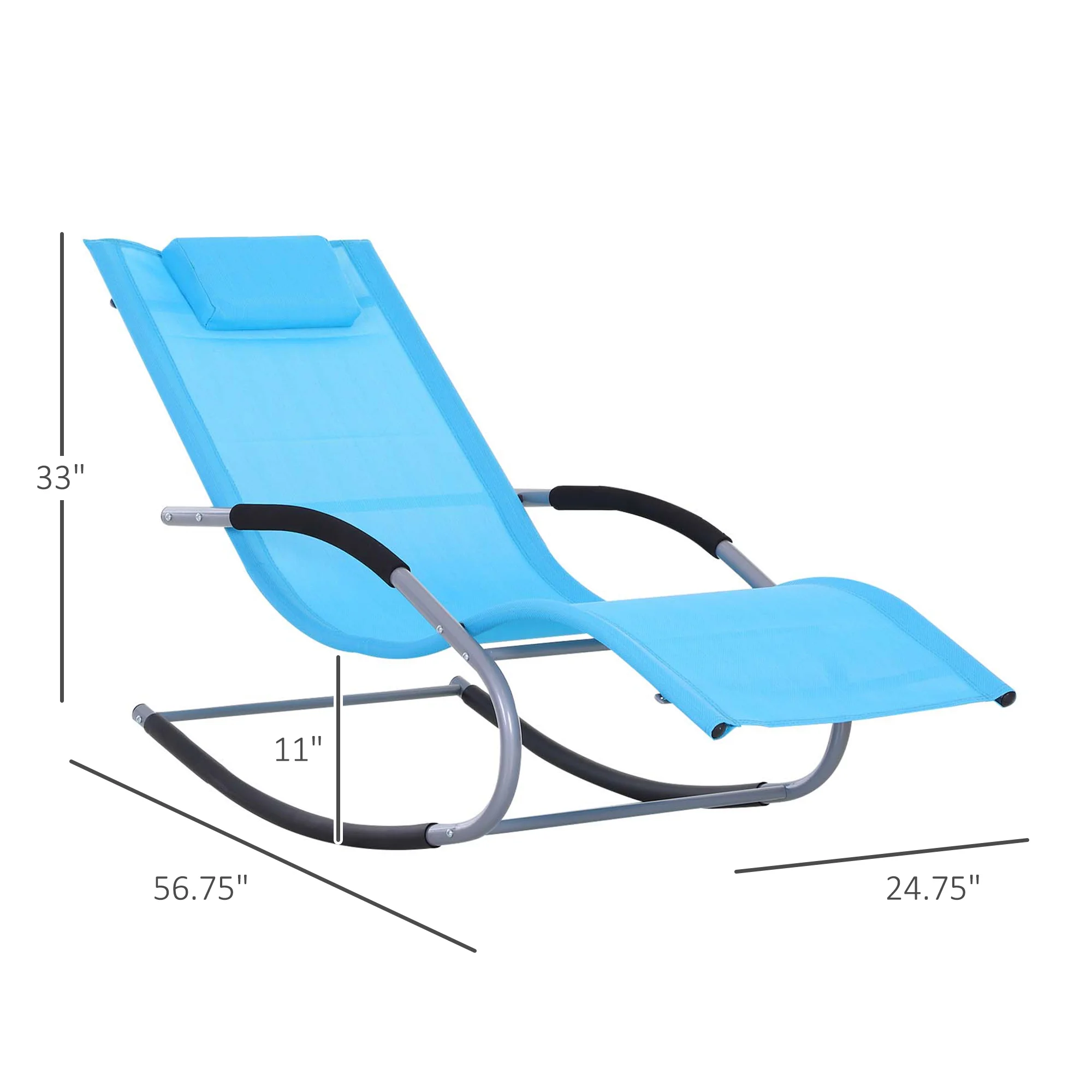 Null-Gravitation Schaukelstuhl Outdoor-Liege mit abnehmbarem Kissen und wette... – Bild 2