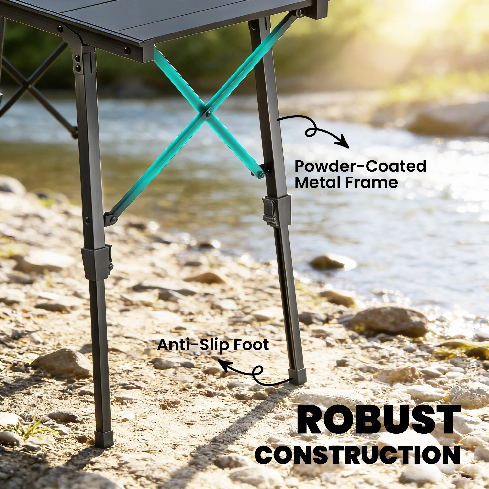 Folding Camping Table with Adjustable Height and Removable Panels, A... – Image 7