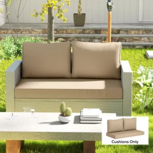 2-Sitzer Terrassenpolster, 117x66x13 cm, dickes Loveseat-Polster-Set mit abne...