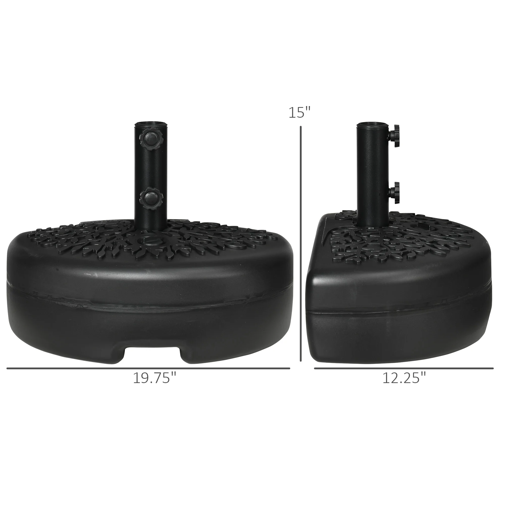 Halbrunder Schirmständer, sand- oder wasserbefüllbar, für Terrasse, Garten, 4... – Bild 7
