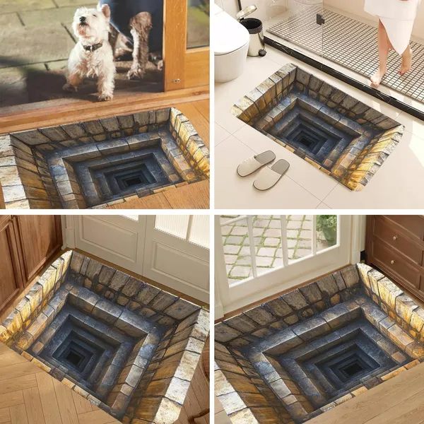 CampGlut 3D-Fußmatte mit optischer Illusion für den Außenbereich.