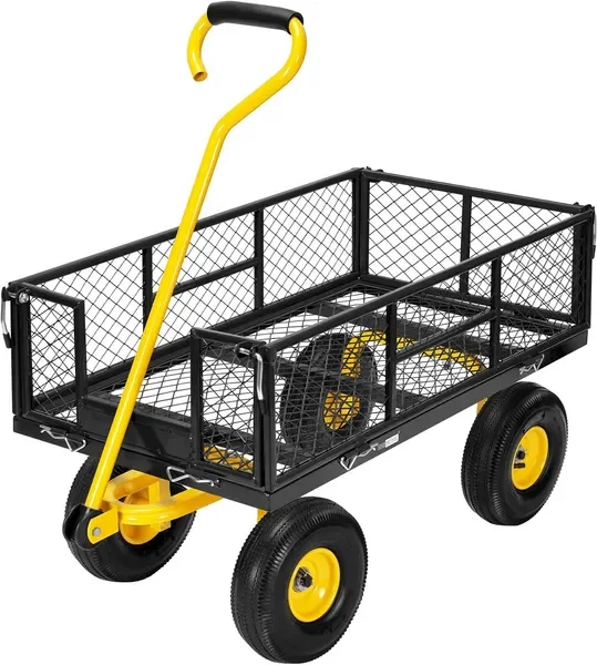Schwerlast-Gartenwagen, 500 kg, Stahl, mit abnehmbaren Seiten und Drehgriff