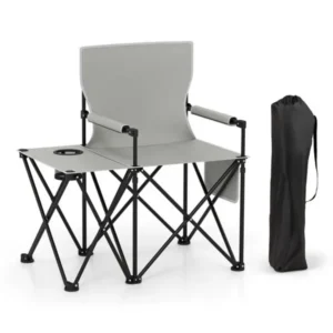 Übergroßer klappbarer Campingstuhl mit Beistelltisch & Getränkehalter, 150 kg...