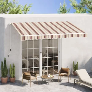 10 x 8 Einziehmarkise, Terrassenmarkise, Sonnenschutz mit Handkurbel, UV- & w...