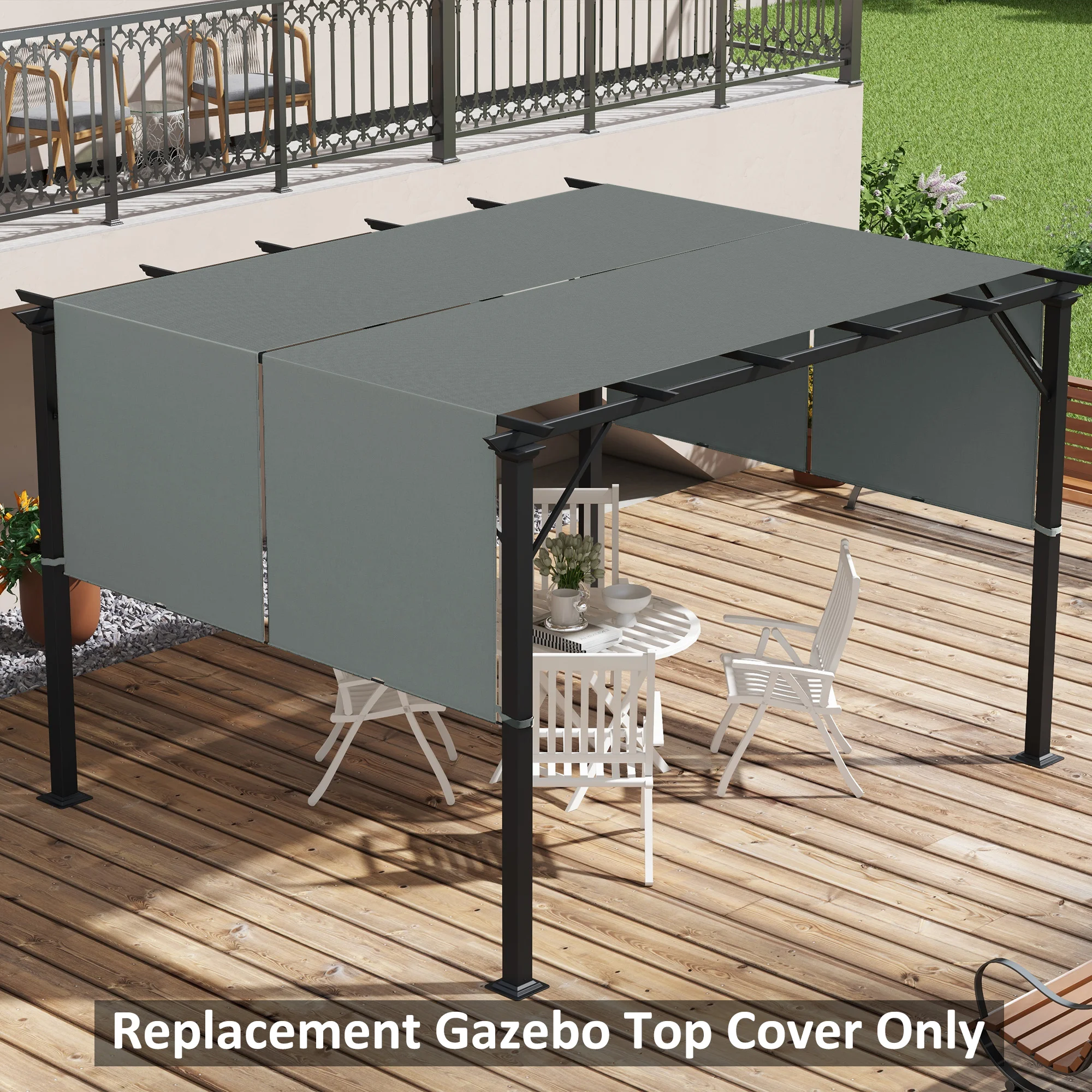 CampGlut Ersatzdach für Pergola, einfache Montage im Garten.