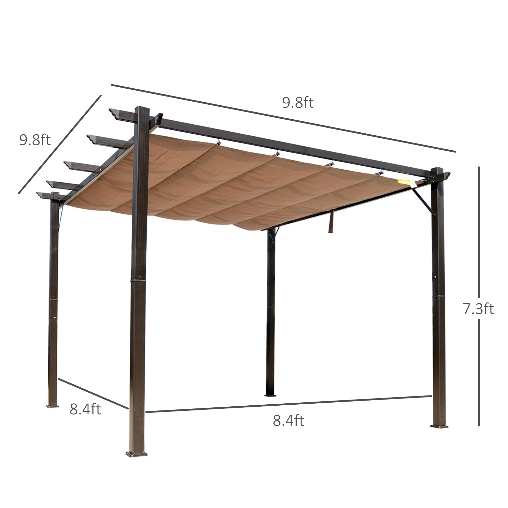 CampGlut 10x10m Outdoor Aluminiumpavillon mit ausziehbarem Dach.