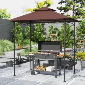 CampGlut 8x5 BBQ Grill Pavillon mit zwei Ablagen.