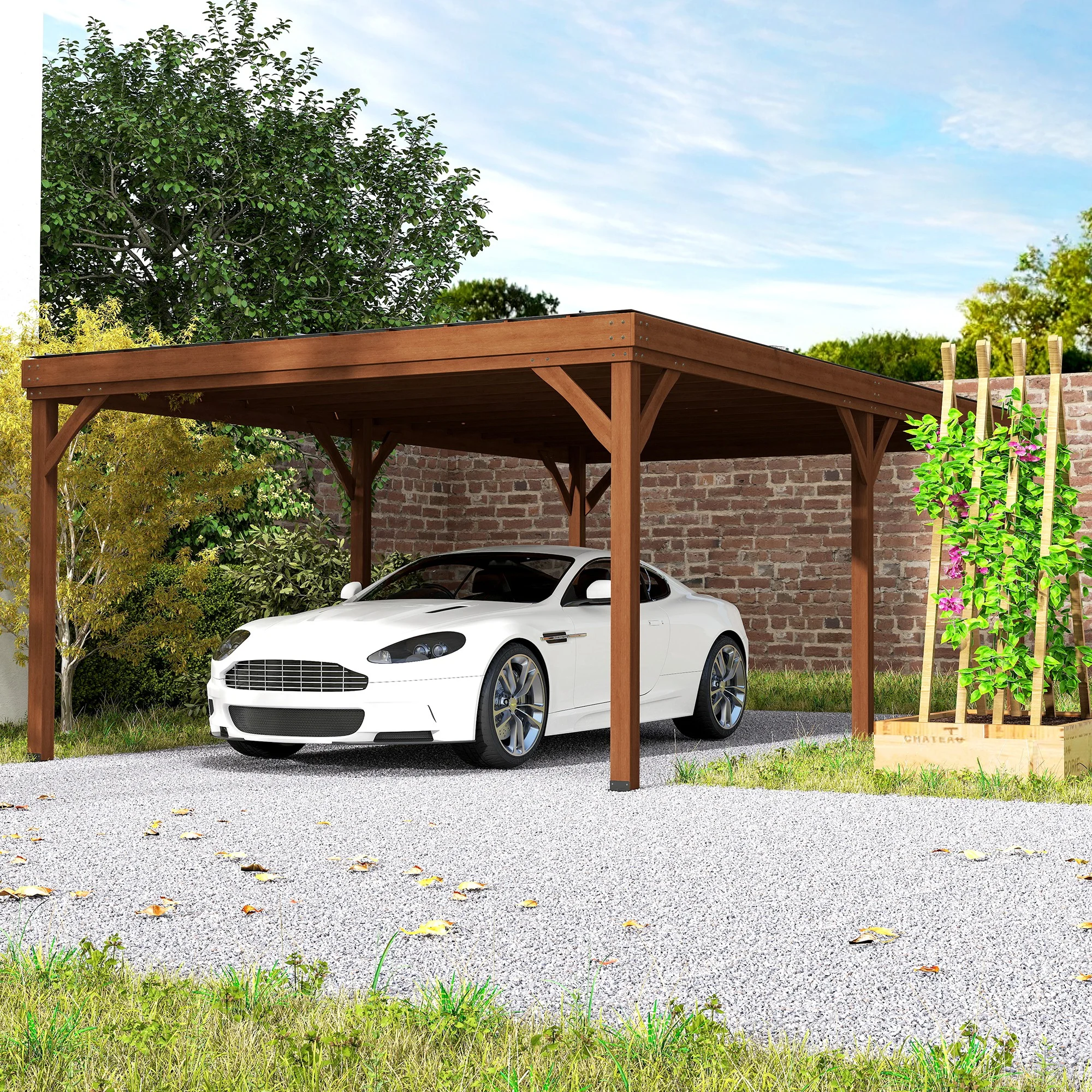 12 x 20 Outdoor Holzpergola, Weinspalier mit Betonankern für Garten, Terrasse... – Bild 4