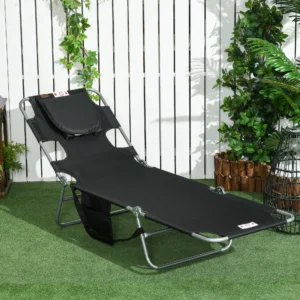 CampGlut Sun Lounger mit Gesichtsloch 5-fach verstellbar Camping