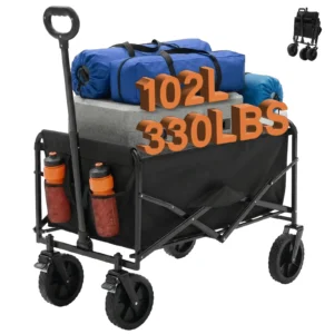 CampGlut Foldable Trolley, vollständig aufgeklappt für Outdoor-Camping.