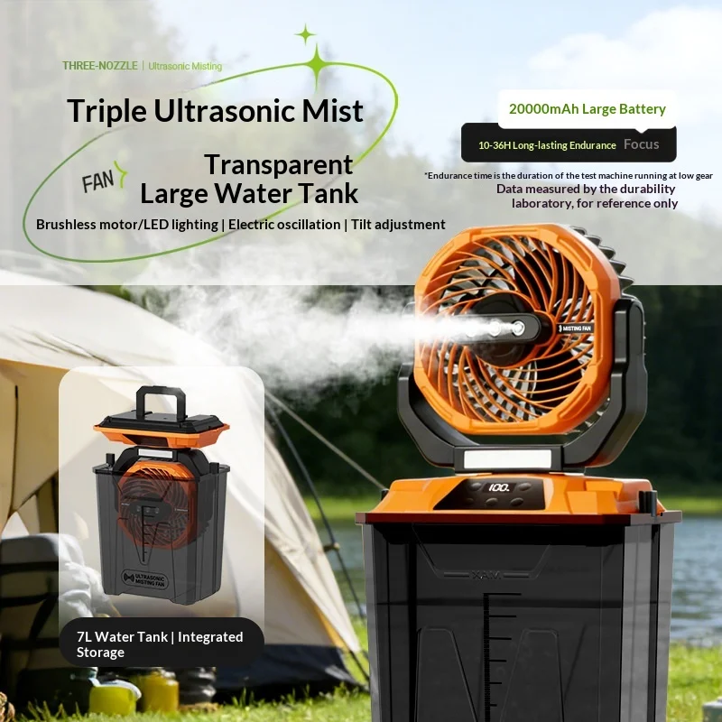 CampGlut Klappbarer Camping-Ventilator mit starker Luftzirkulation.