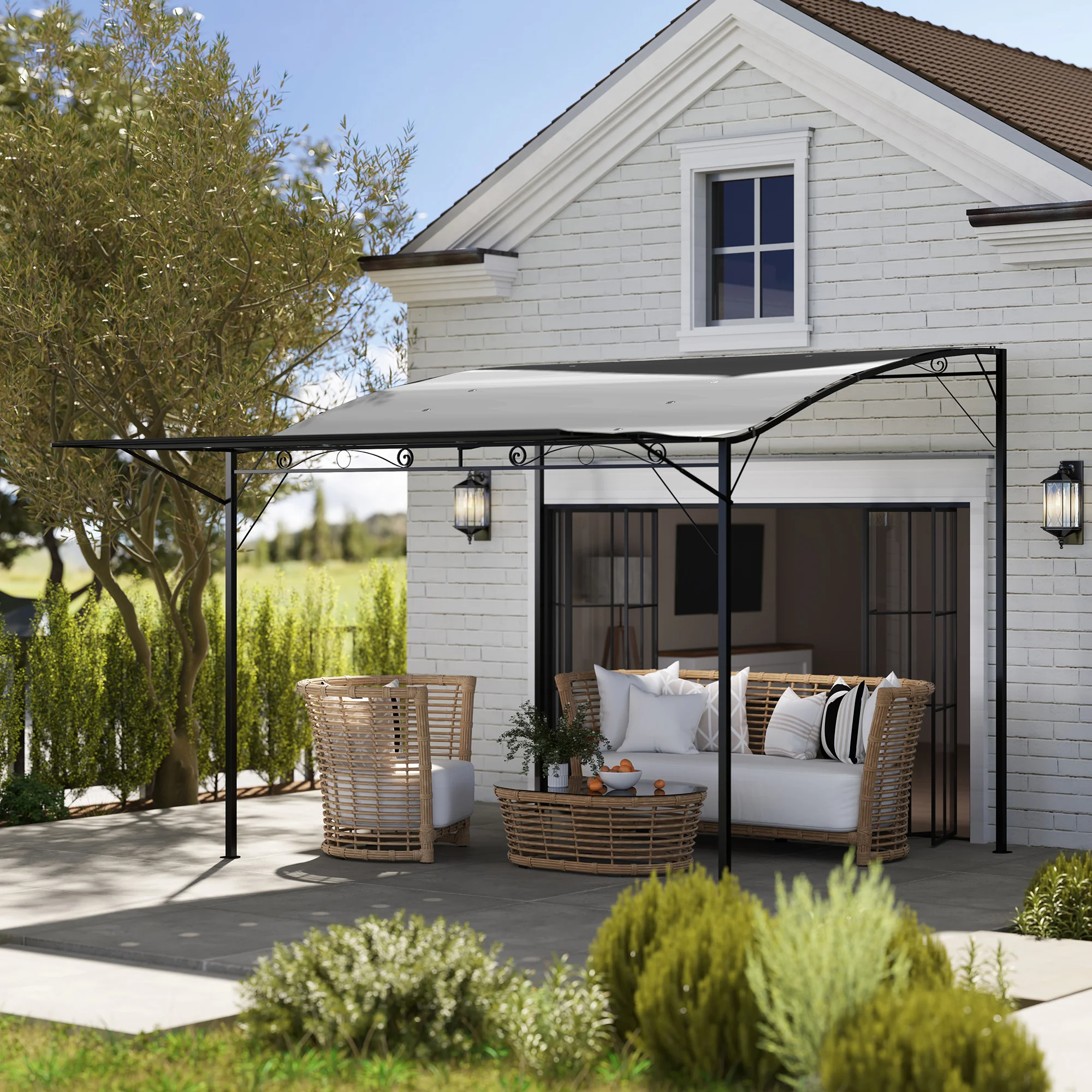 10 x 8 Outdoor Pergola & Patio Roof for Garden, RV, Terrace, Doors &... - Imagen 7